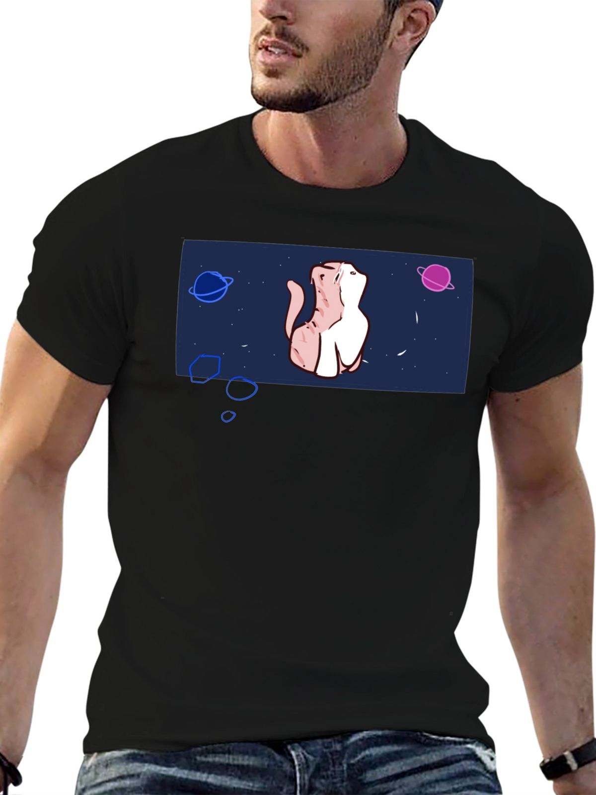 Cosmic Cat T-Shirt - Space Kitten Design