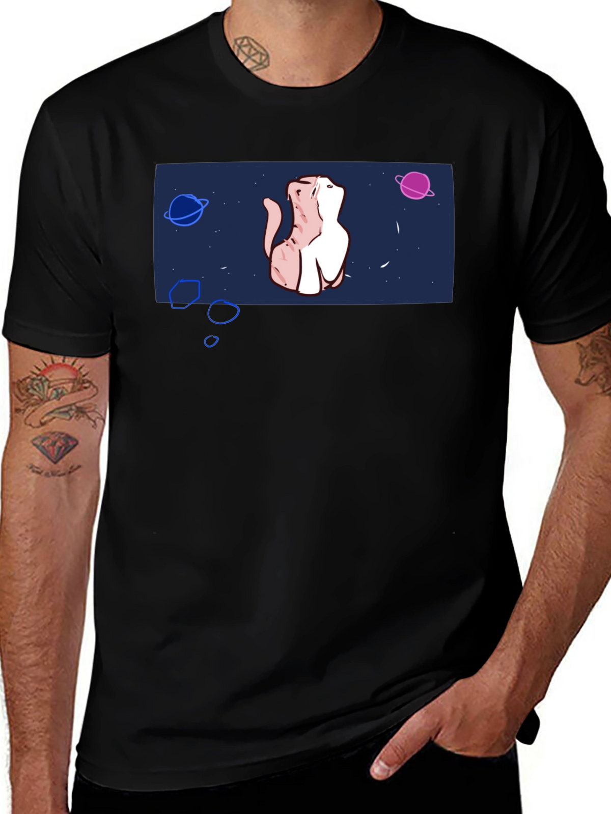 Cosmic Cat T-Shirt - Space Kitten Design