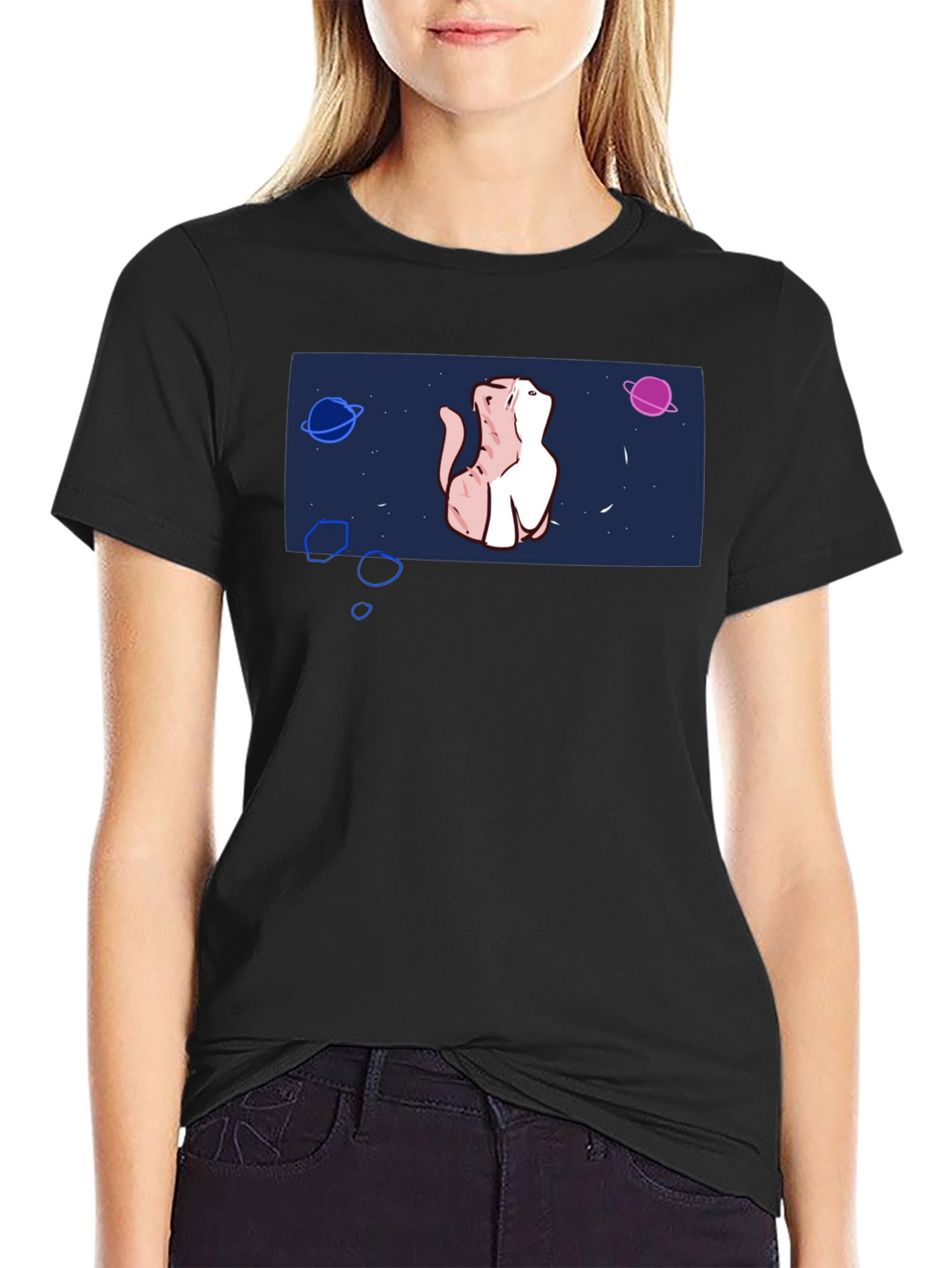 Cosmic Cat T-Shirt - Space Kitten Design