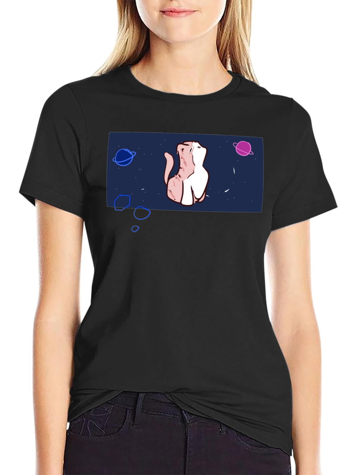 Cosmic Cat T-Shirt - Space Kitten Design