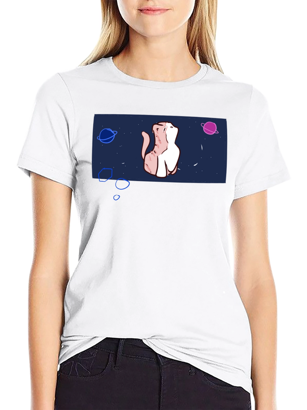 Cosmic Cat T-Shirt - Space Kitten Design