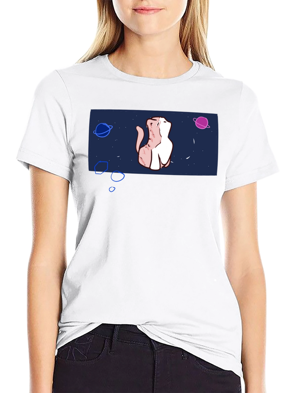 Cosmic Cat T-Shirt - Space Kitten Design