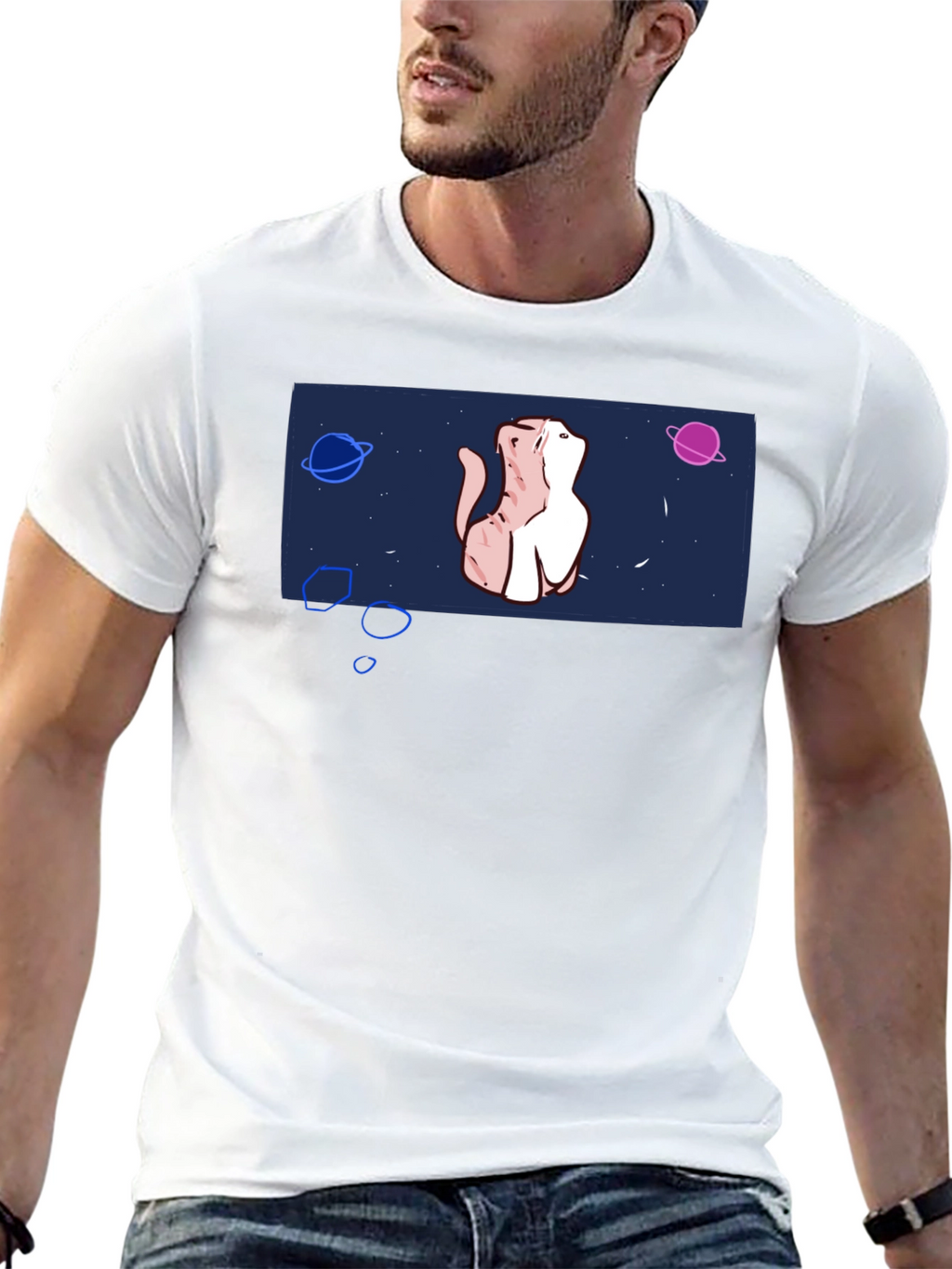 Cosmic Cat T-Shirt - Space Kitten Design