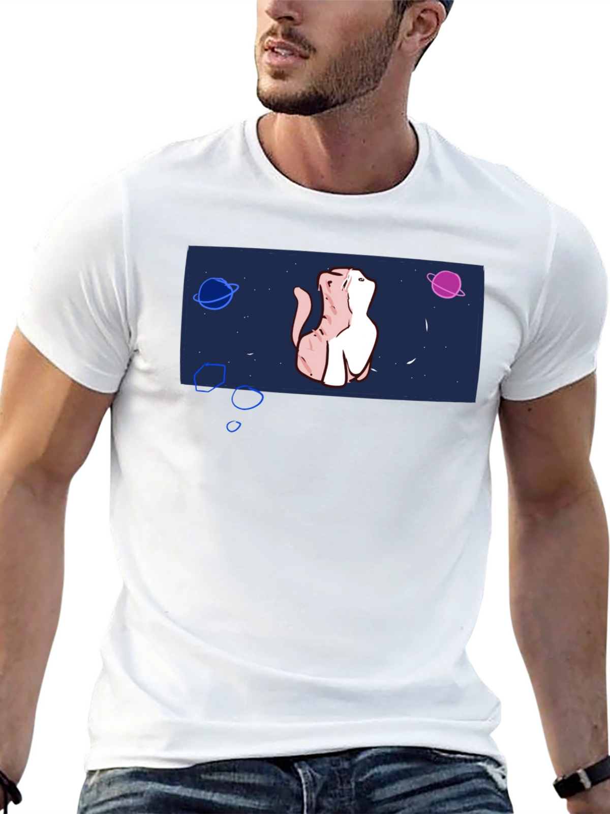 Cosmic Cat T-Shirt - Space Kitten Design