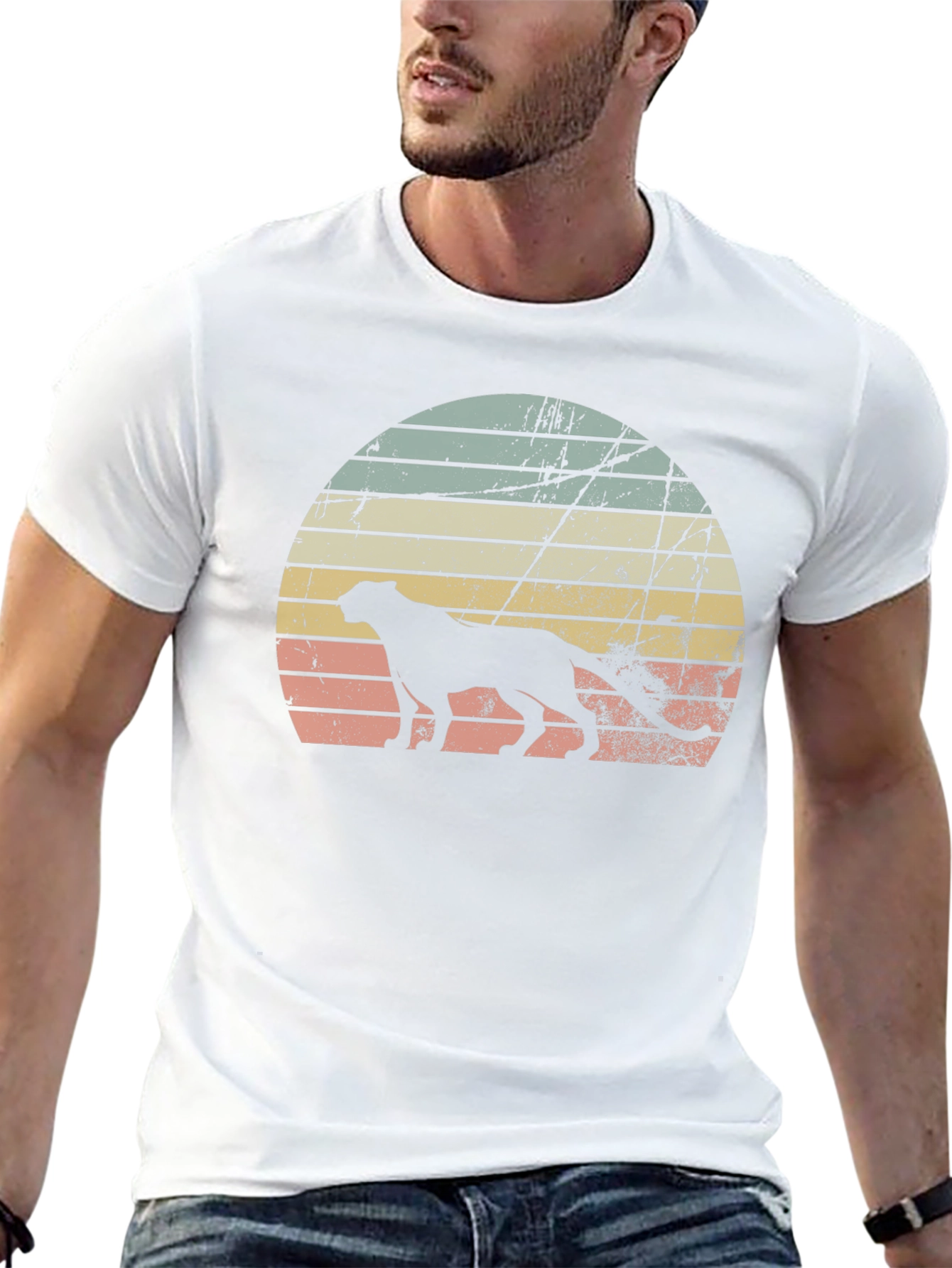 Retro Sunset Cheetah Graphic Tee