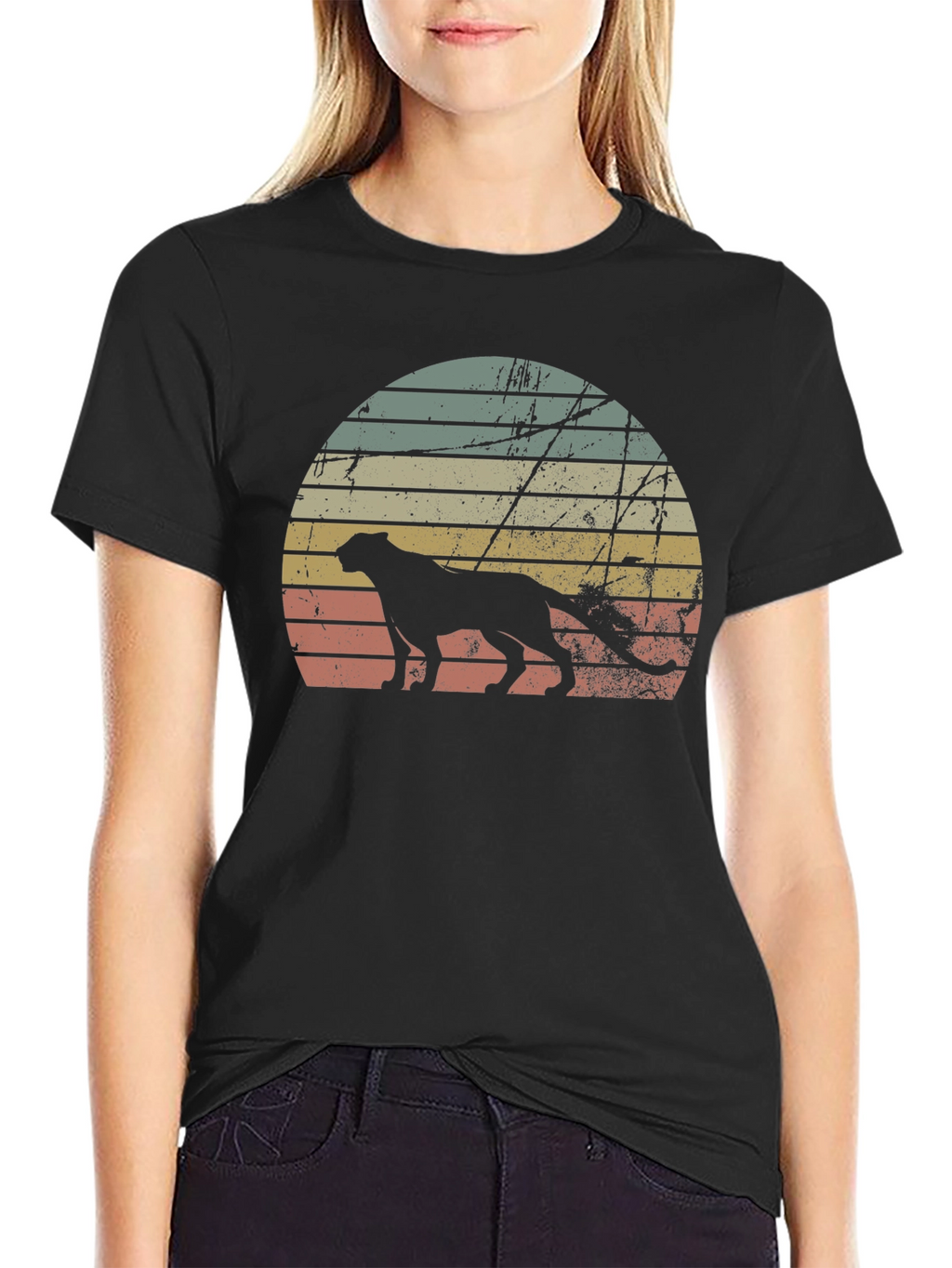 Retro Sunset Cheetah Graphic Tee