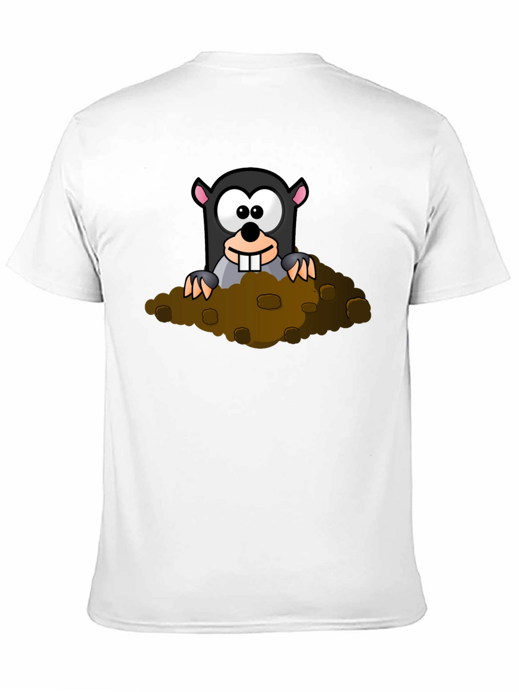 Whimsical Mole Cartoon Graphic Black T-Shirt
