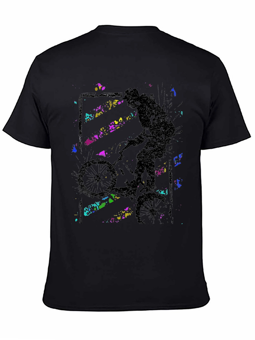 Abstract BMX Rider Black T-Shirt