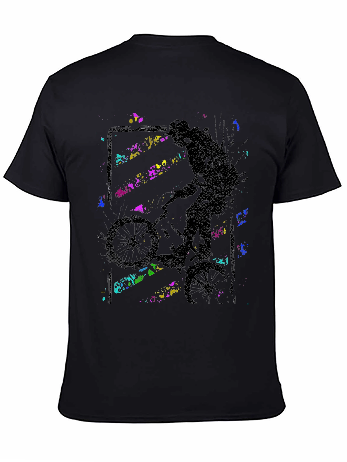 Abstract BMX Rider Black T-Shirt