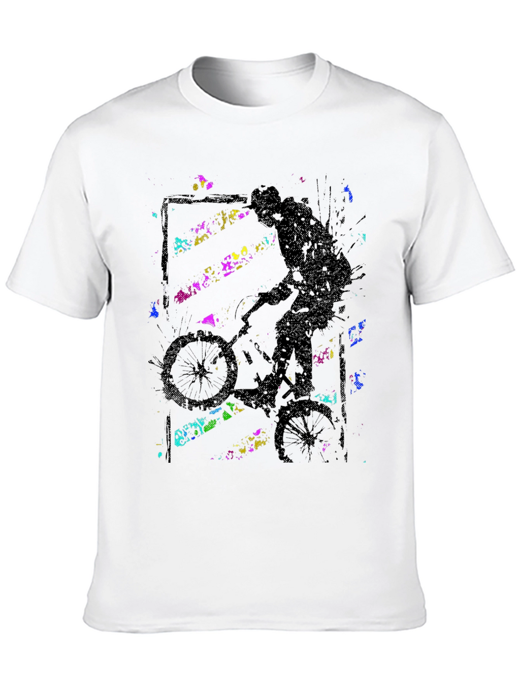 Abstract BMX Rider Black T-Shirt