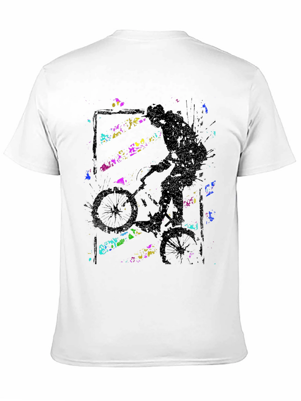 Abstract BMX Rider Black T-Shirt