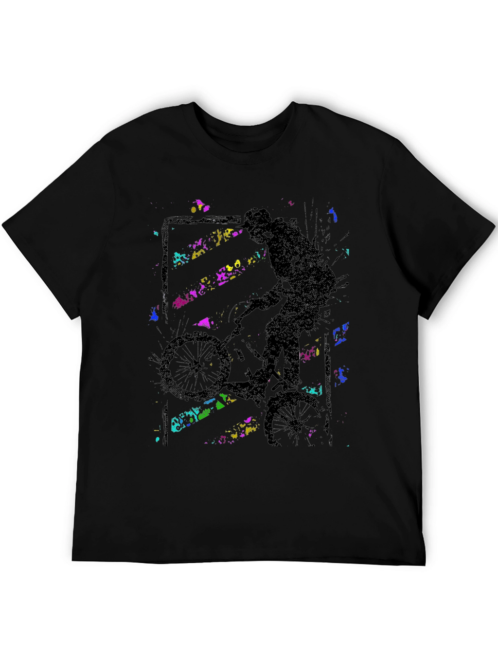 Abstract BMX Rider Black T-Shirt