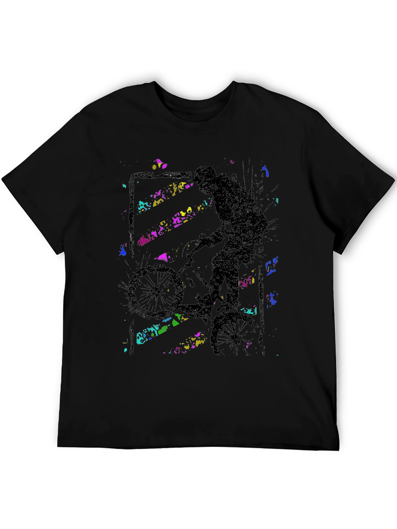 Abstract BMX Rider Black T-Shirt