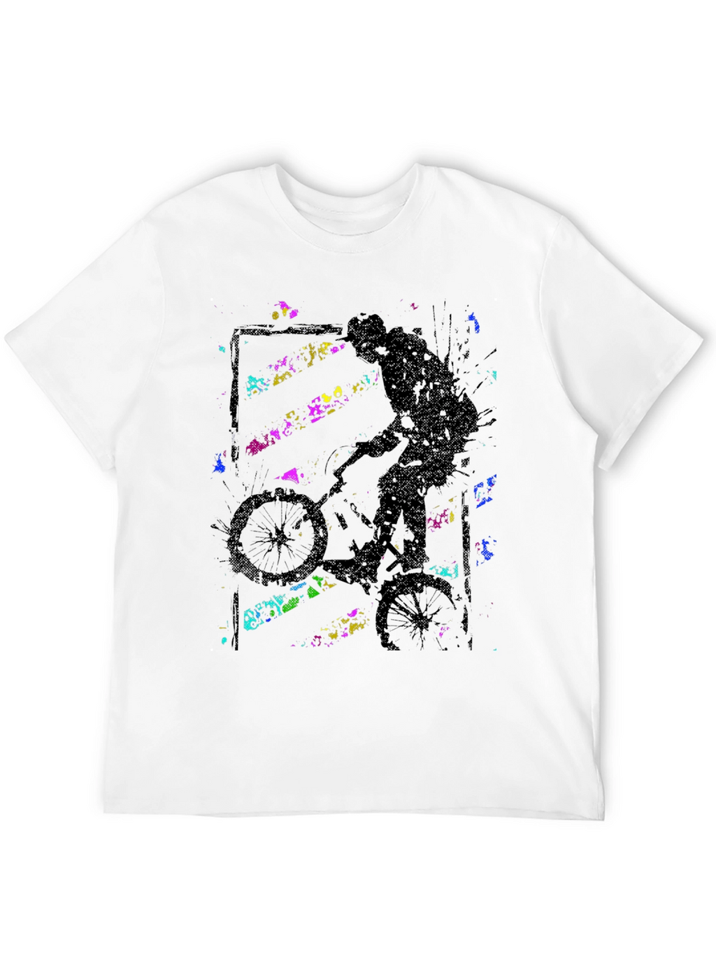 Abstract BMX Rider Black T-Shirt