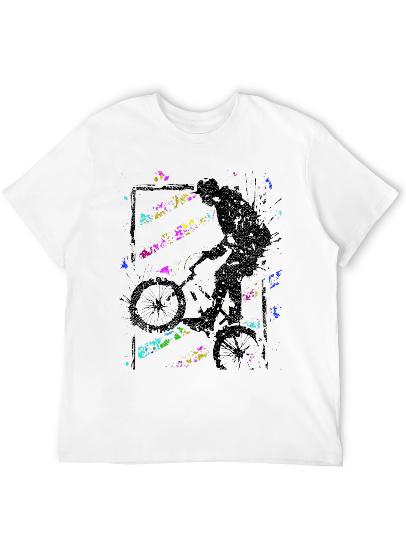 Abstract BMX Rider Black T-Shirt