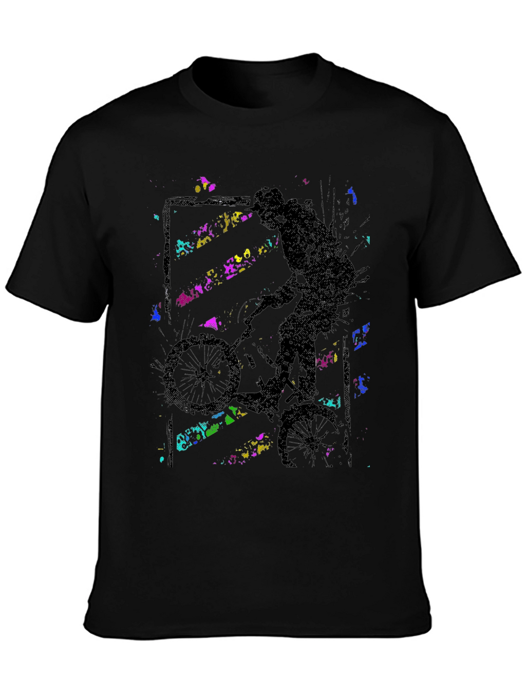 Abstract BMX Rider Black T-Shirt