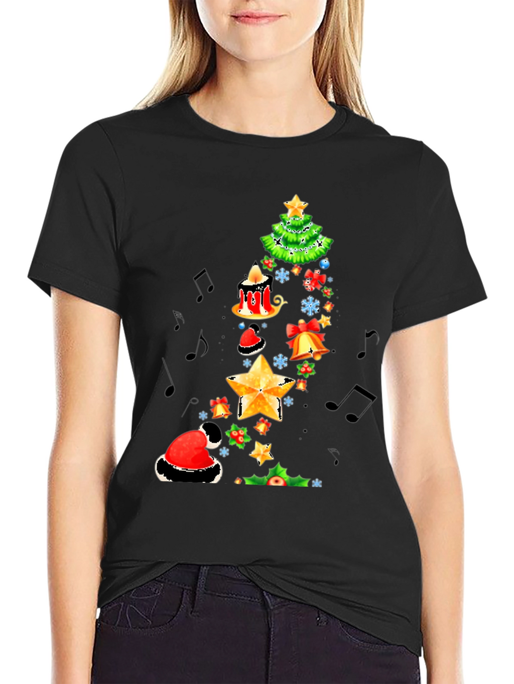Festive Christmas Tree Music T-Shirt