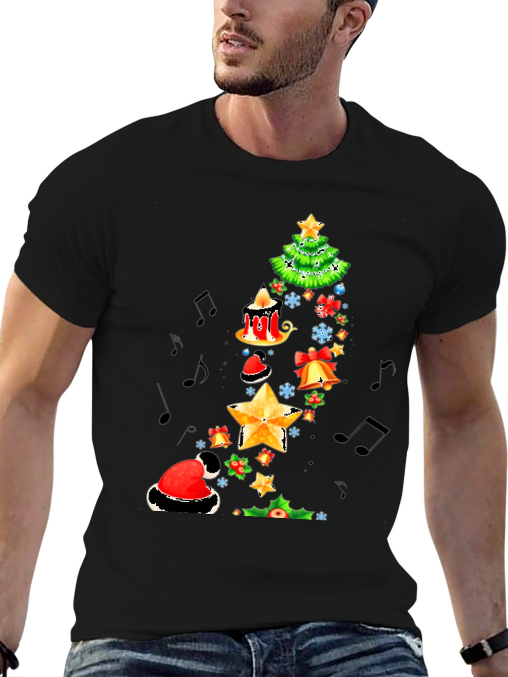 Festive Christmas Tree Music T-Shirt