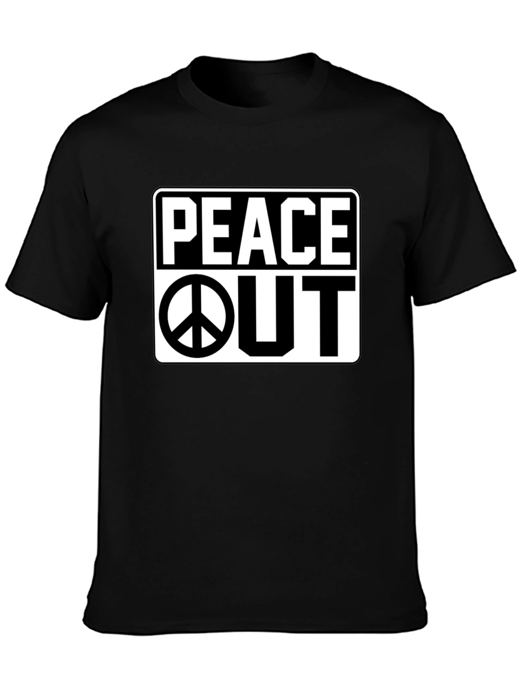 Peace Out Graphic Black T-Shirt