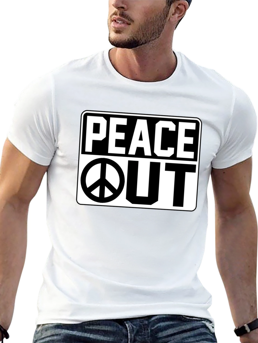 Peace Out Graphic Black T-Shirt