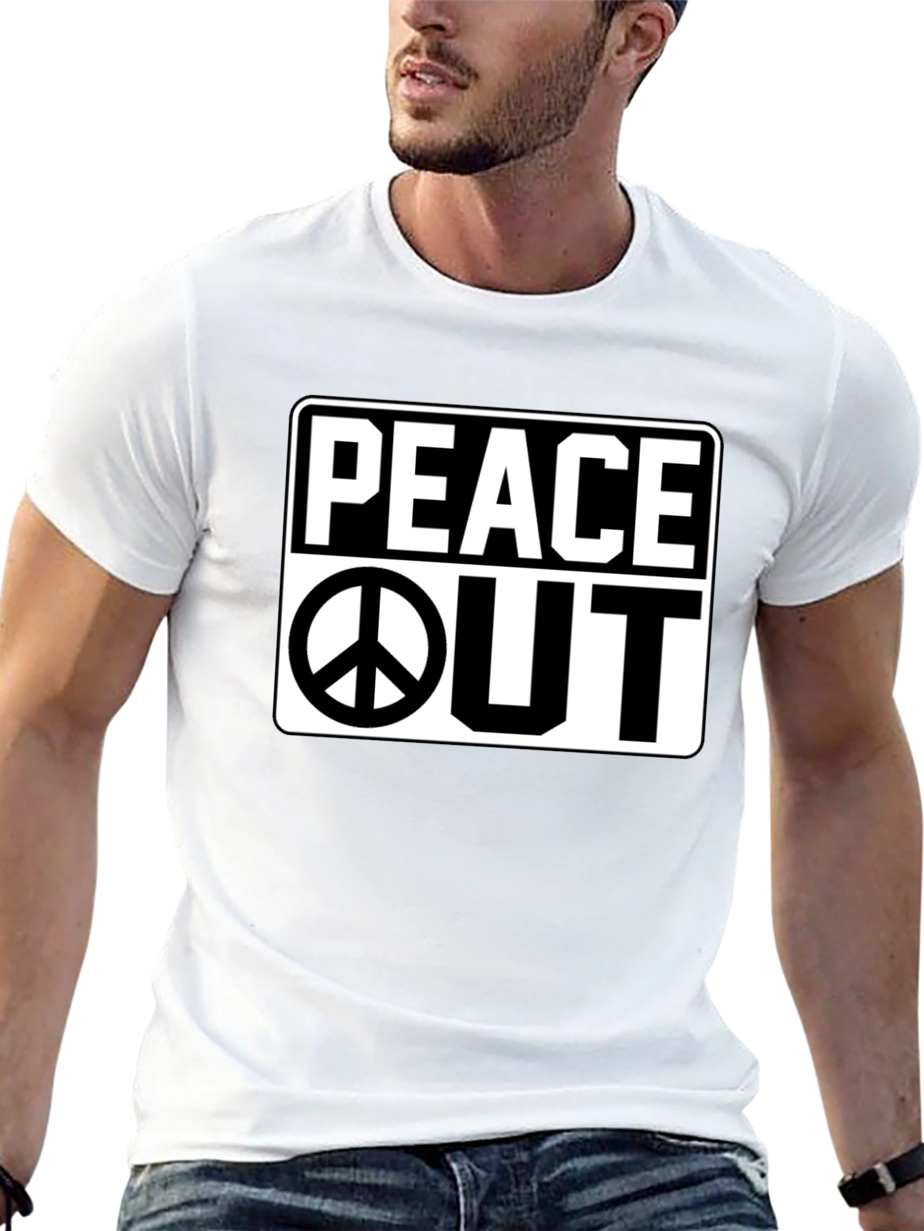 Peace Out Graphic Black T-Shirt