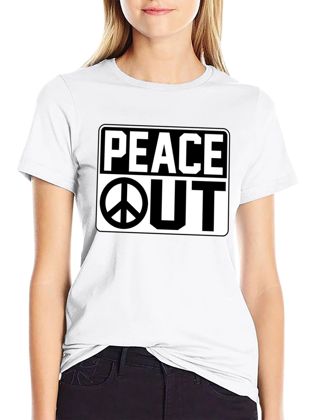Peace Out Graphic Black T-Shirt