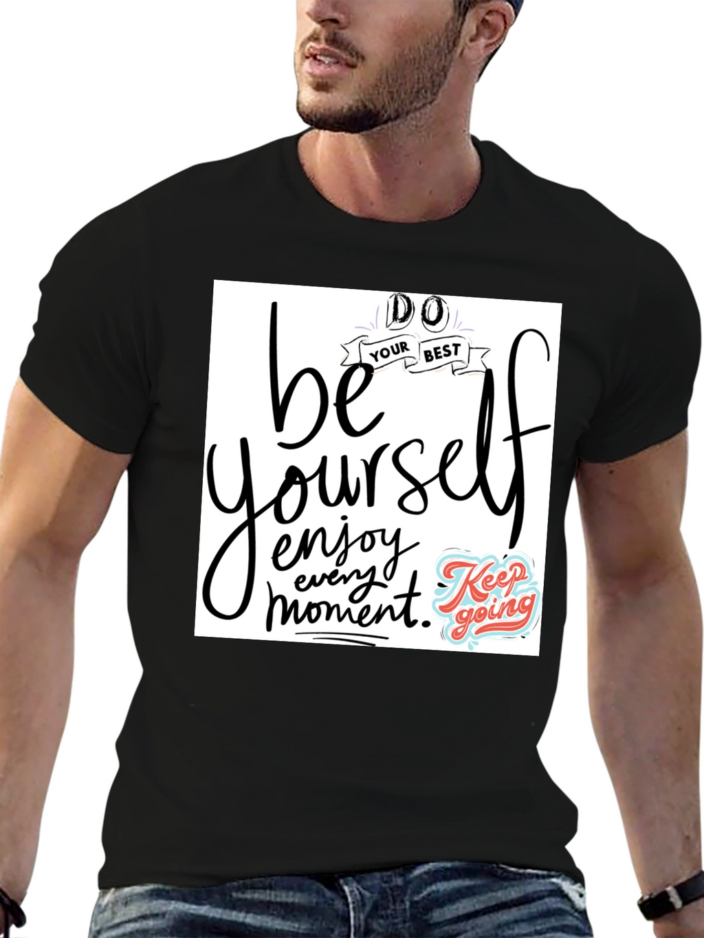 Be Yourself Graphic Tee - Black