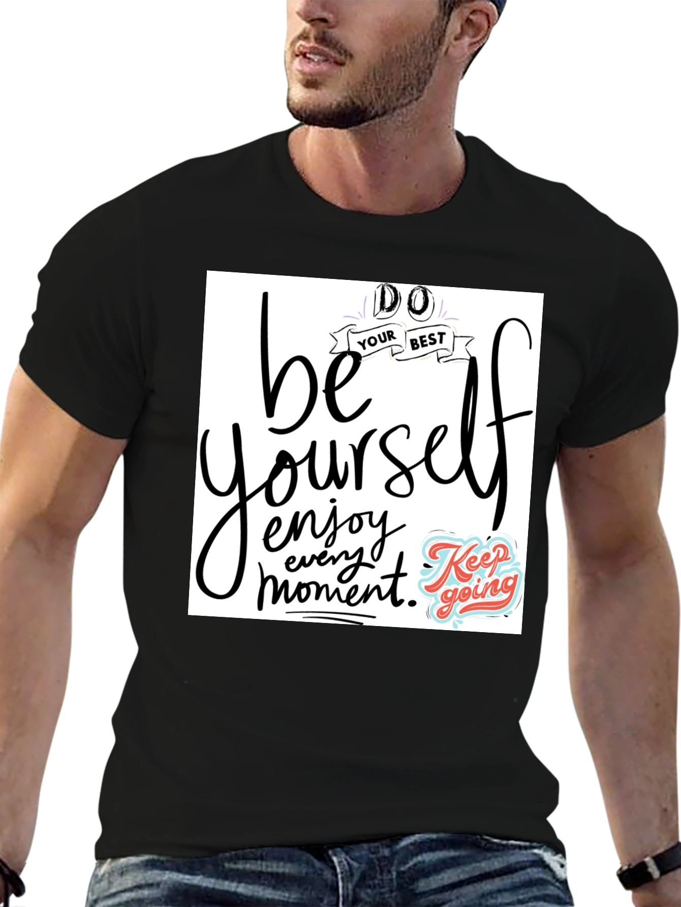 Be Yourself Graphic Tee - Black