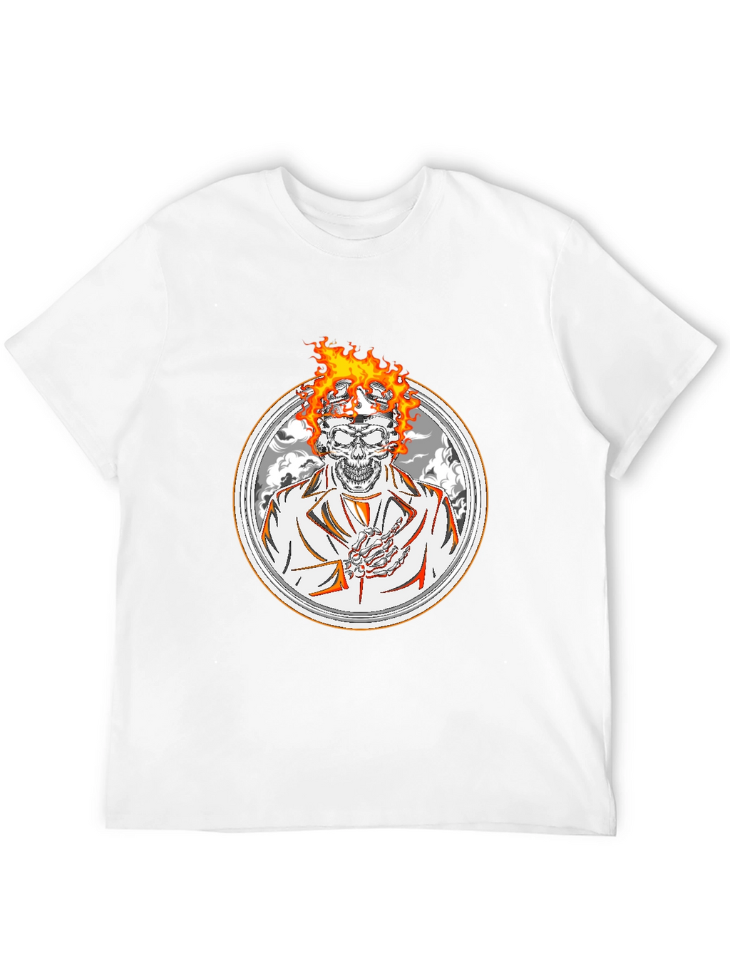 Flaming Skull Graphic Tee - Black