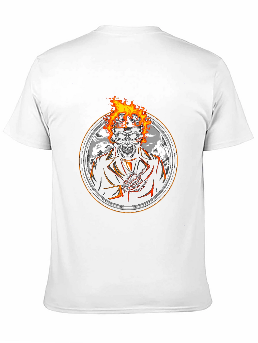 Flaming Skull Graphic Tee - Black
