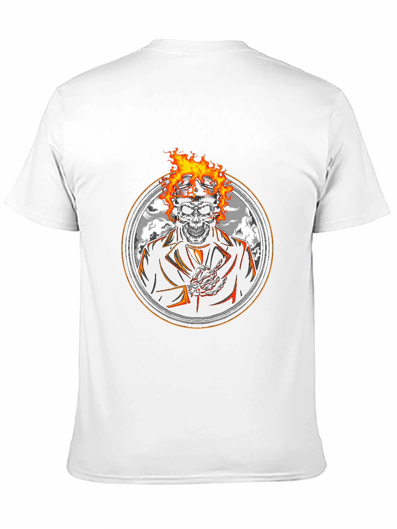 Flaming Skull Graphic Tee - Black
