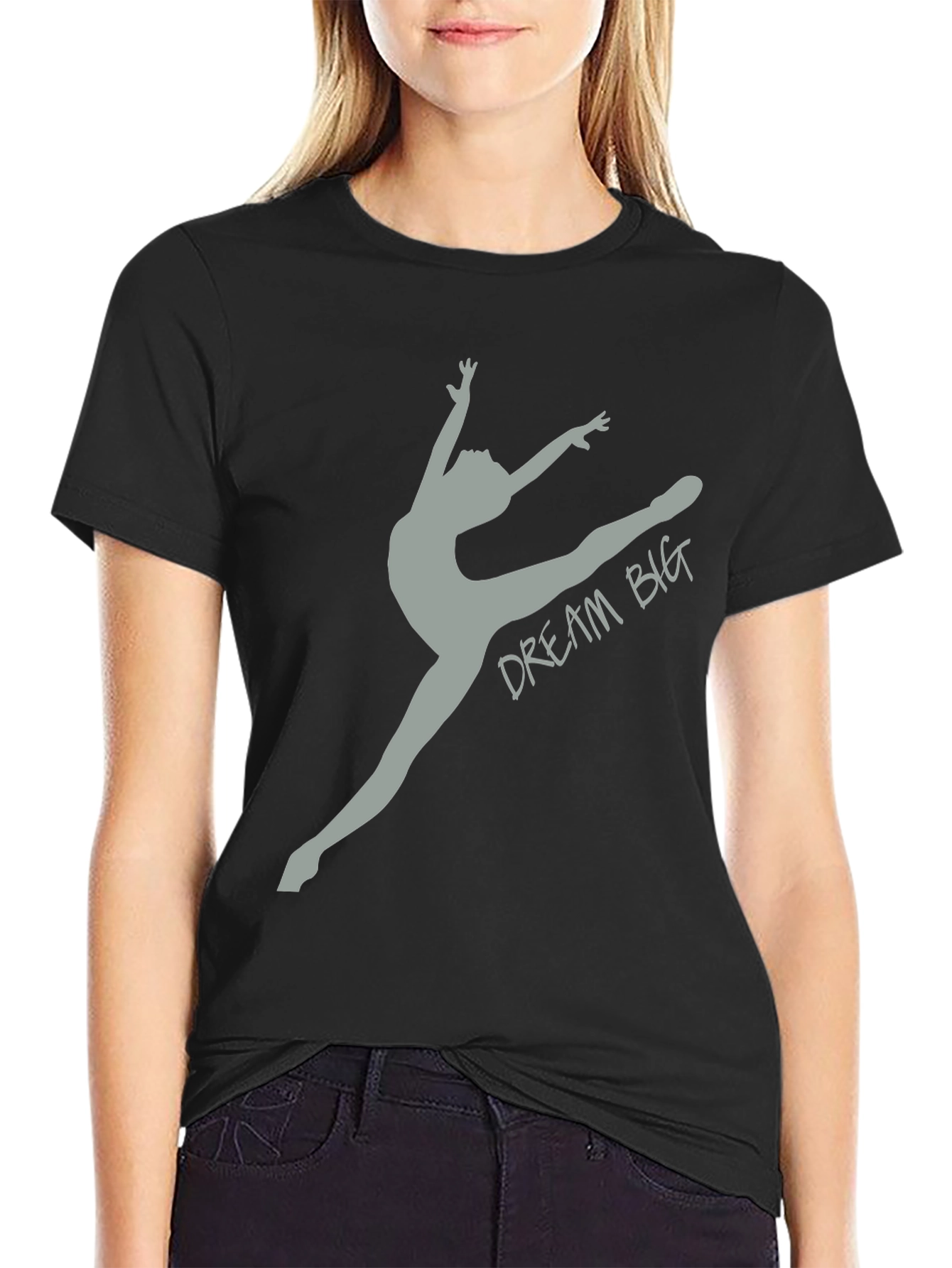 Dream Big Gymnast Tee - Black Cotton T-Shirt