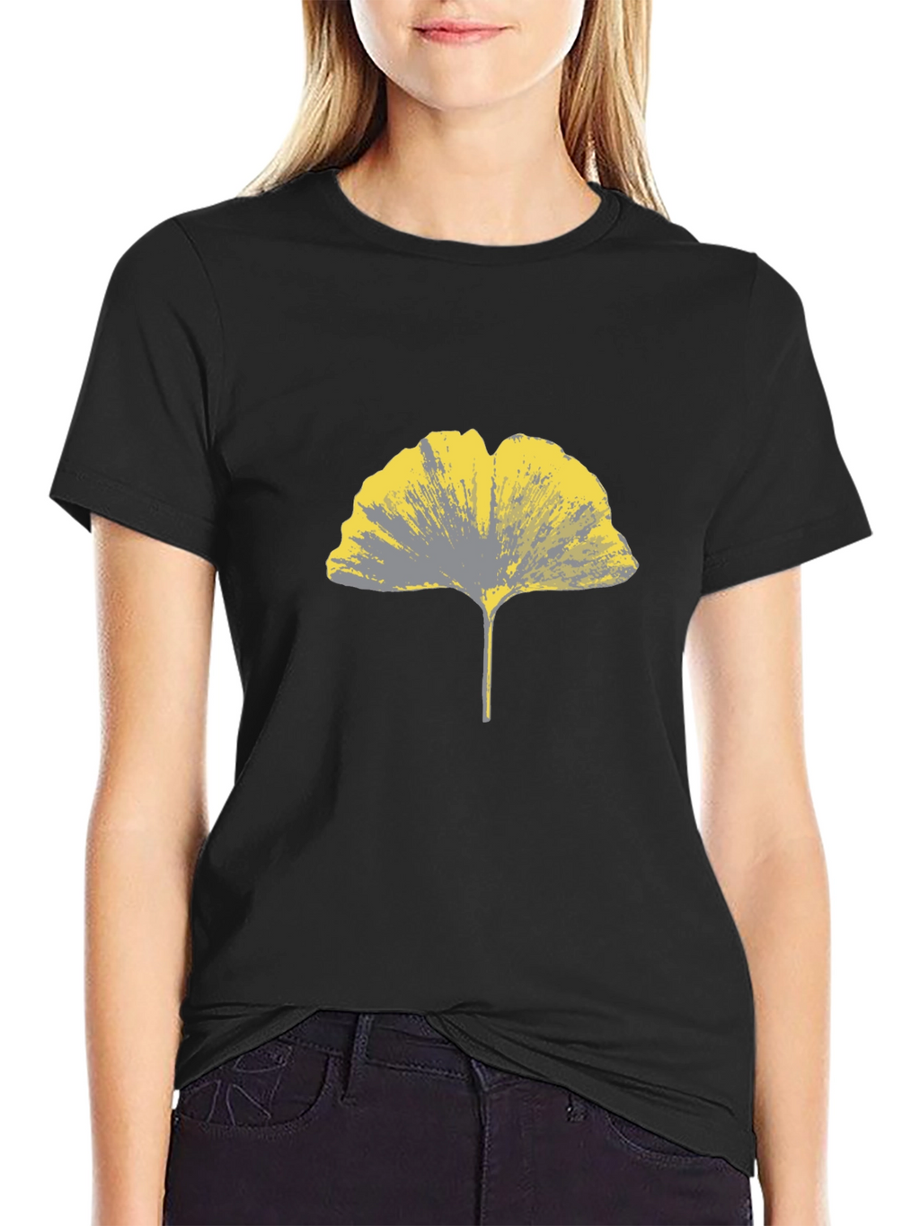 Ginkgo Leaf Graphic Tee - Stylish & Modern