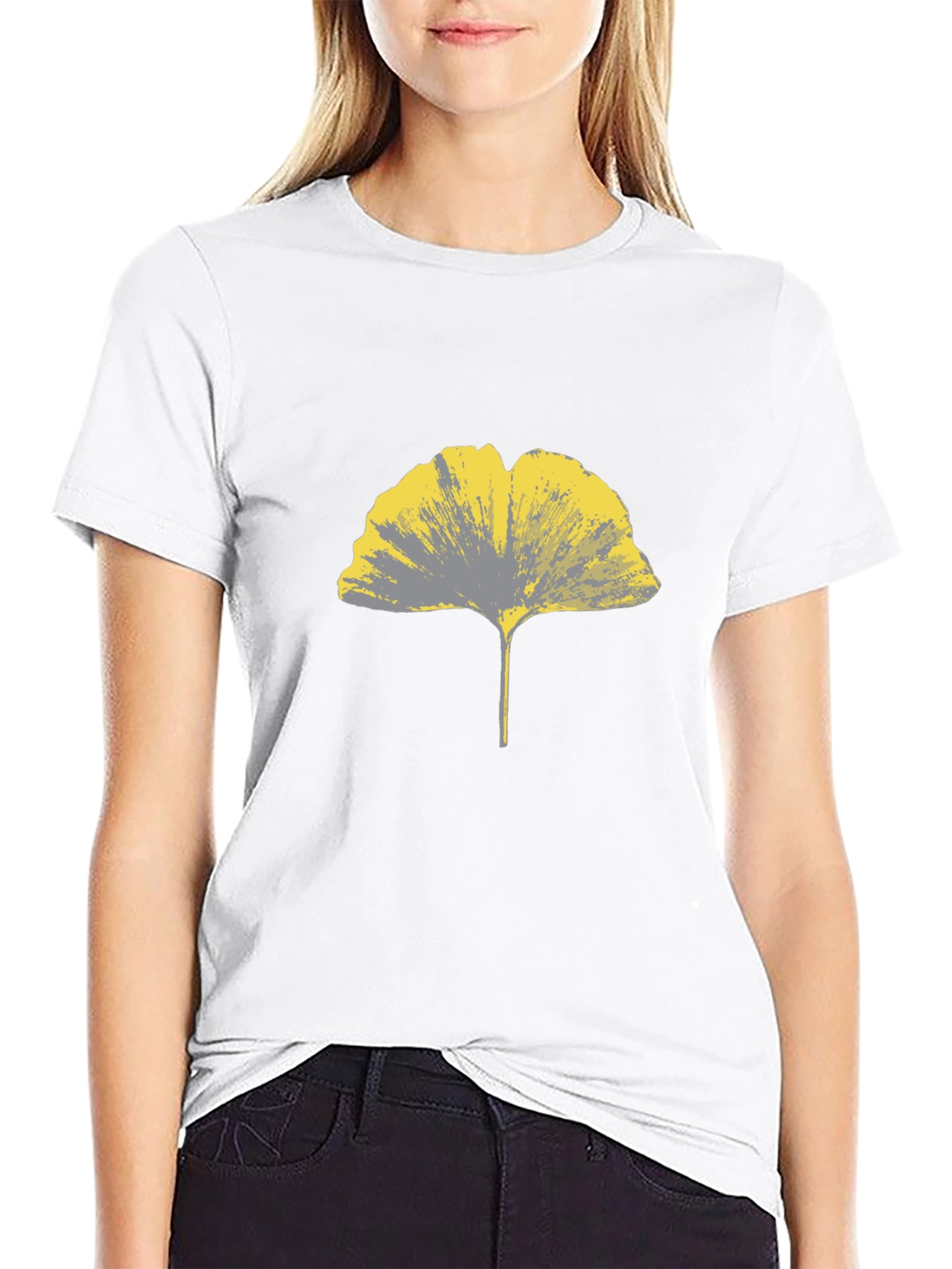 Ginkgo Leaf Graphic Tee - Stylish & Modern