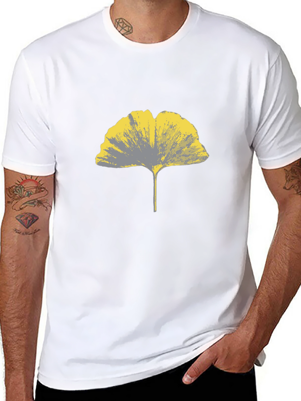 Ginkgo Leaf Graphic Tee - Stylish & Modern
