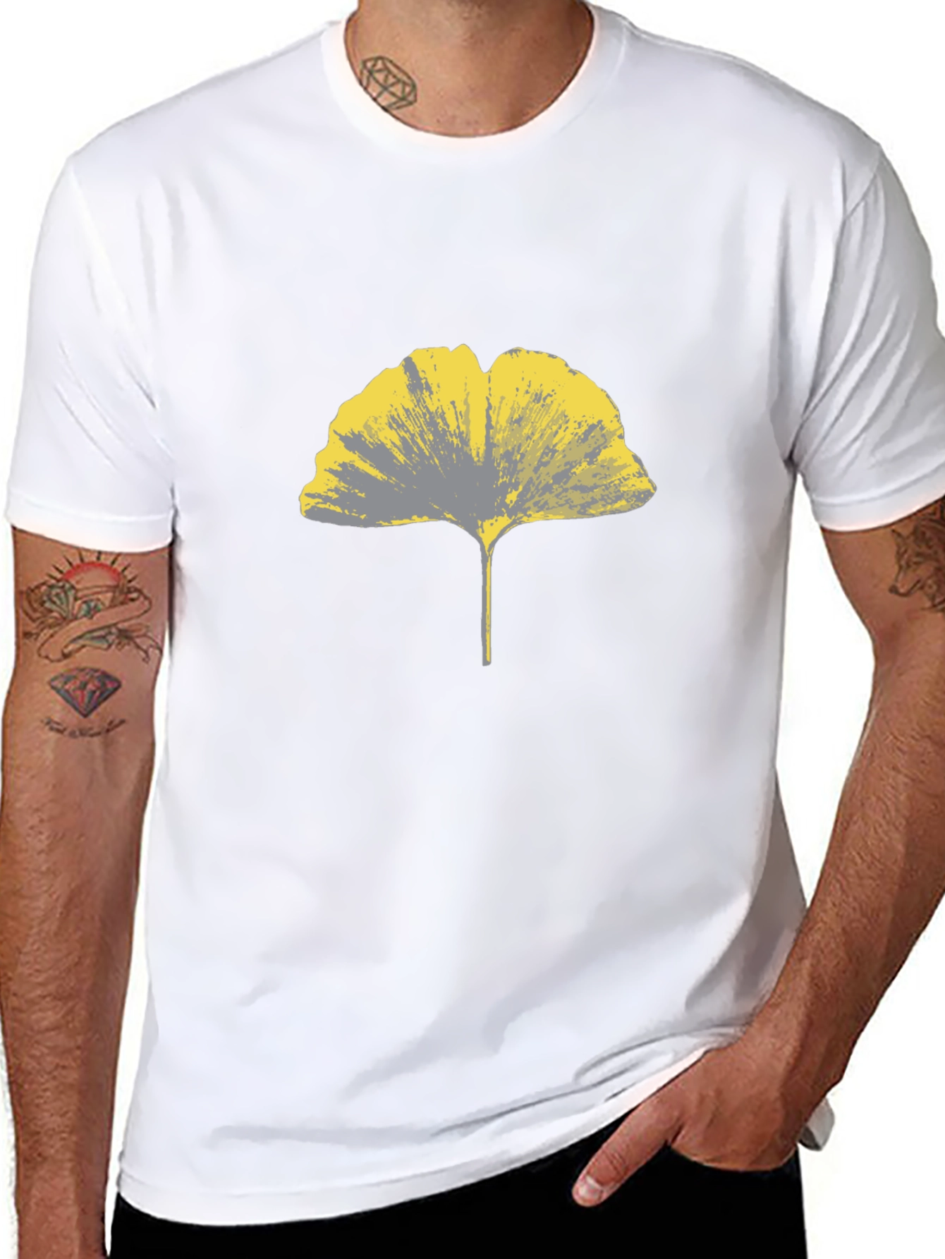 Ginkgo Leaf Graphic Tee - Stylish & Modern