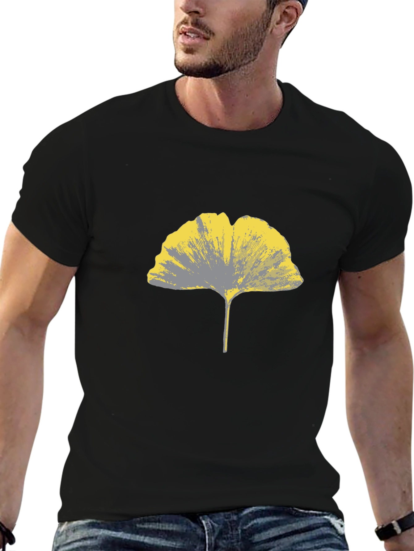 Ginkgo Leaf Graphic Tee - Stylish & Modern