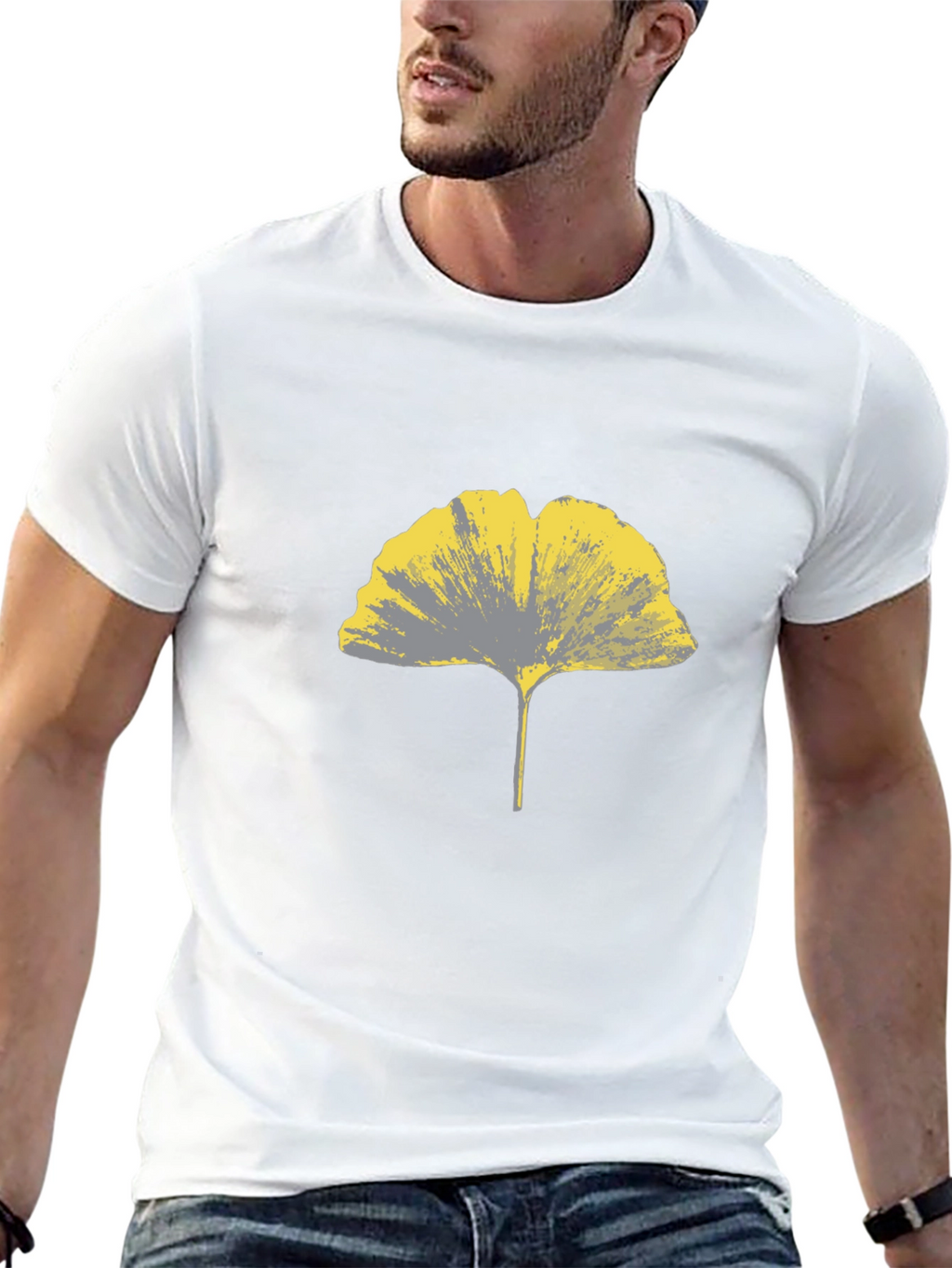 Ginkgo Leaf Graphic Tee - Stylish & Modern