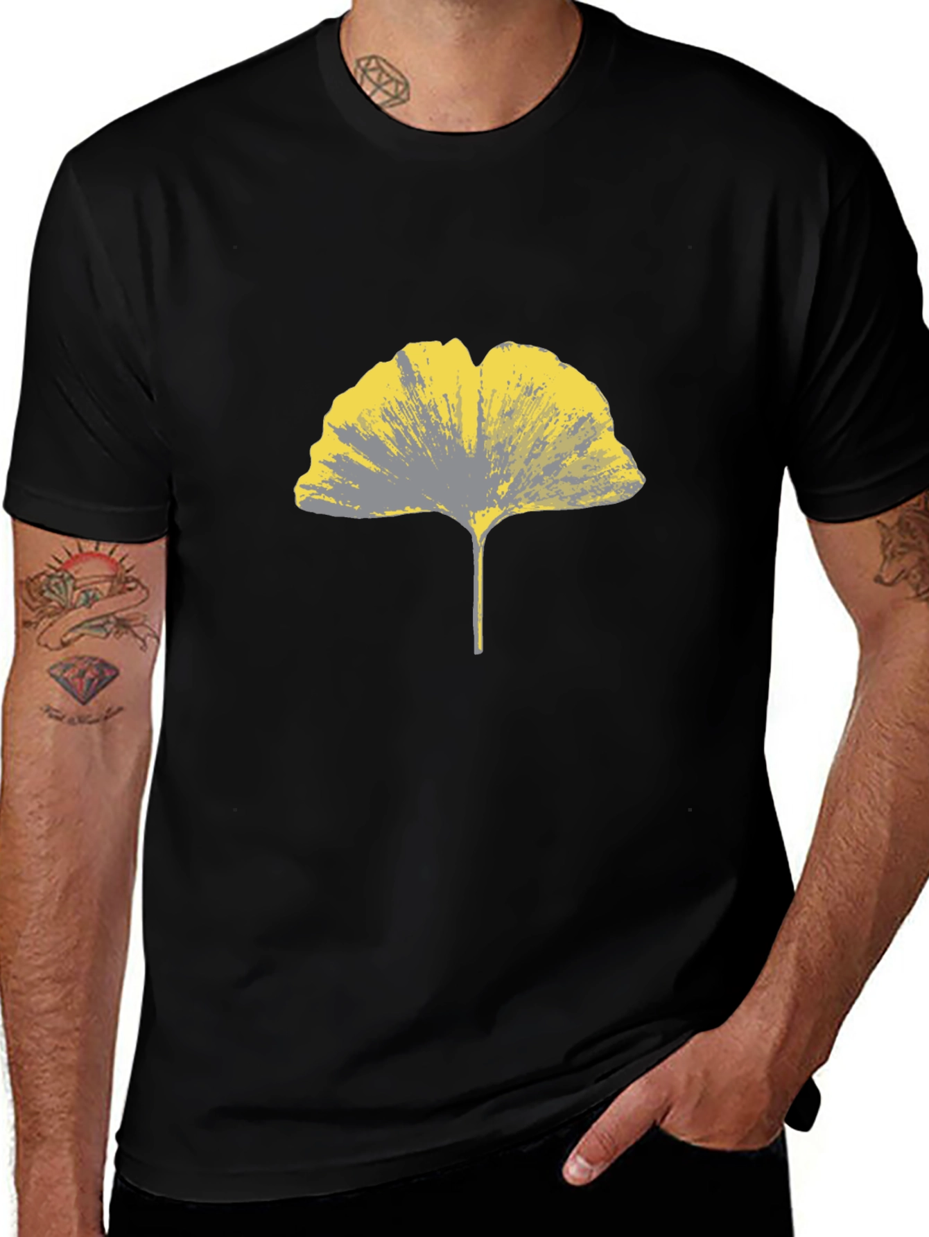 Ginkgo Leaf Graphic Tee - Stylish & Modern