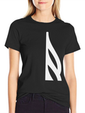 Modern Black T-Shirt with Abstract White Design