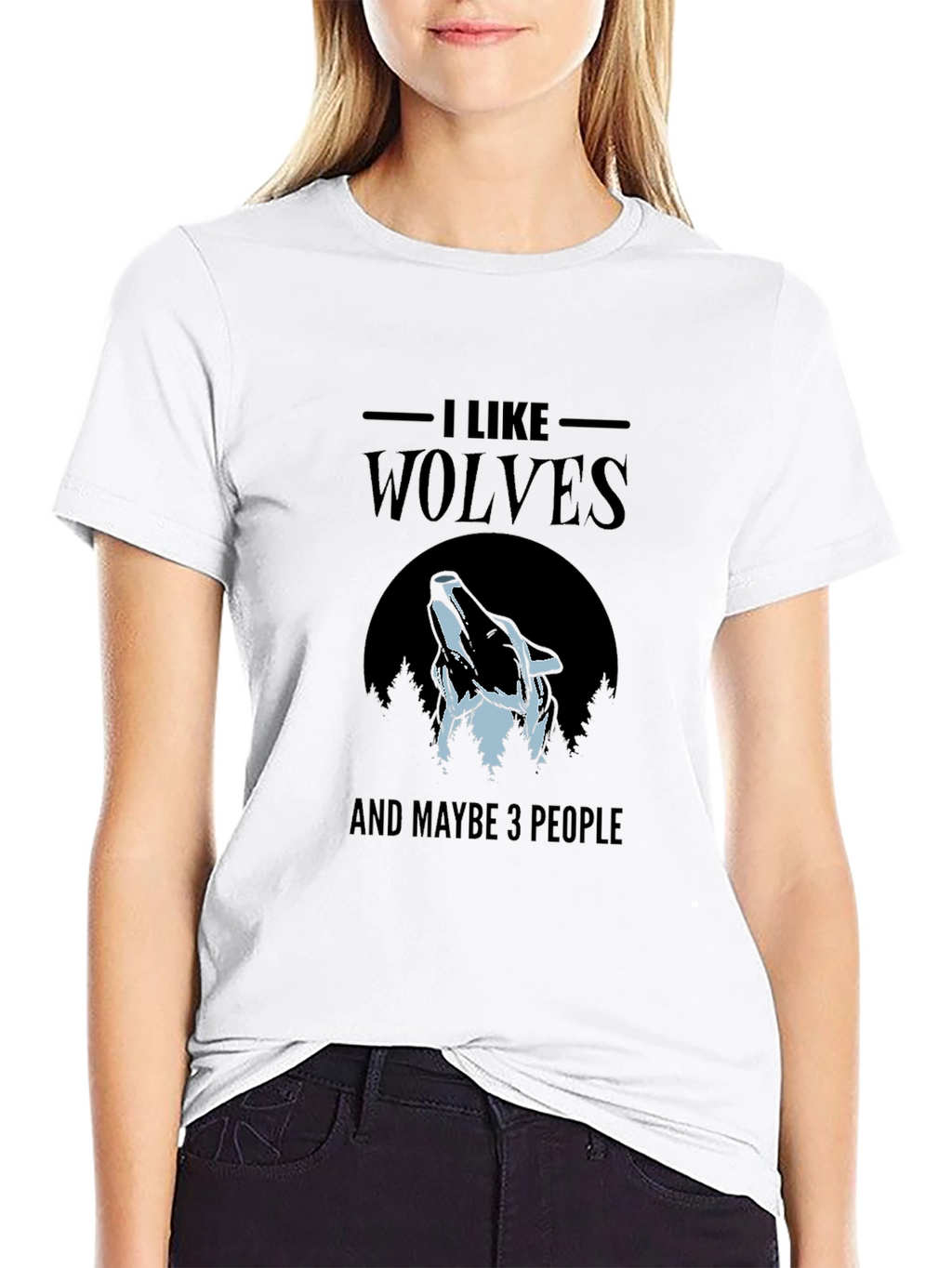 I Like Wolves T-Shirt - Unisex Black Graphic Tee