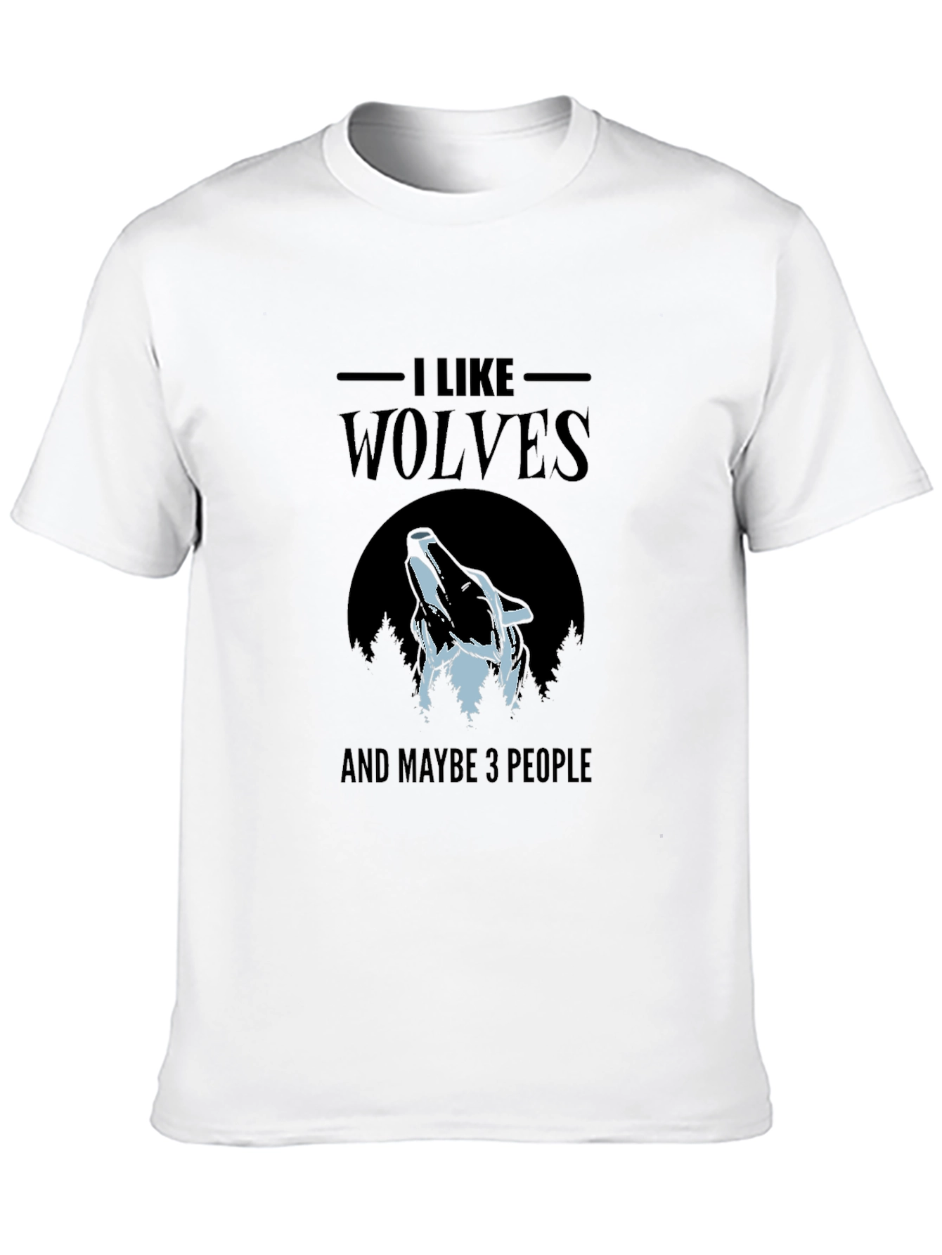 I Like Wolves T-Shirt - Unisex Black Graphic Tee