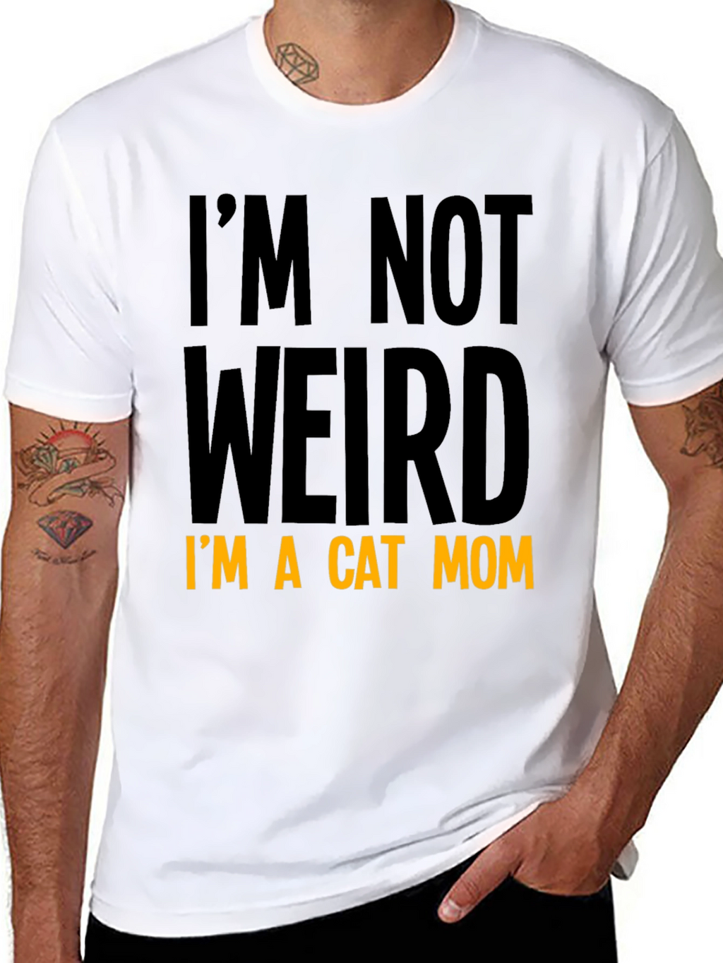 Cat Mom T-Shirt - Im Not Weird