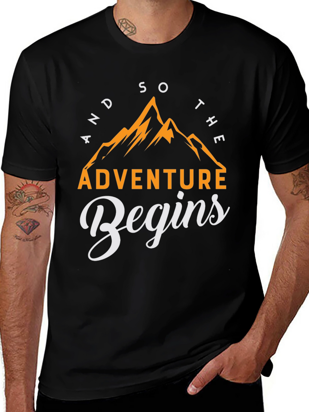 Adventure Begins T-Shirt - Mountain Graphic Tee