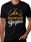 Adventure Begins T-Shirt - Mountain Graphic Tee