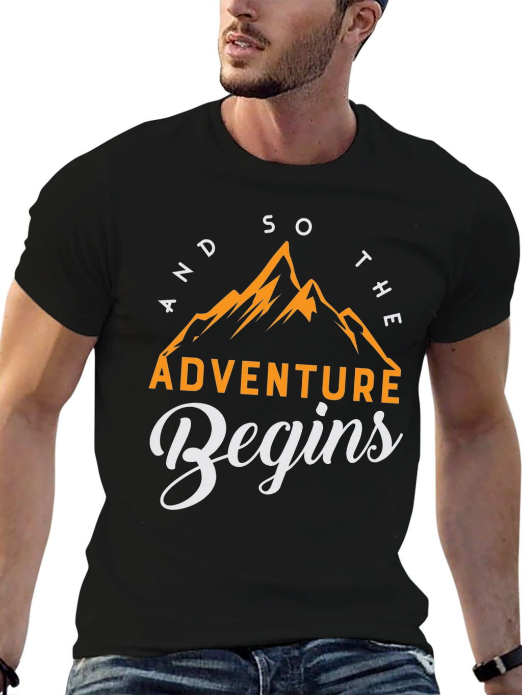 Adventure Begins T-Shirt - Mountain Graphic Tee