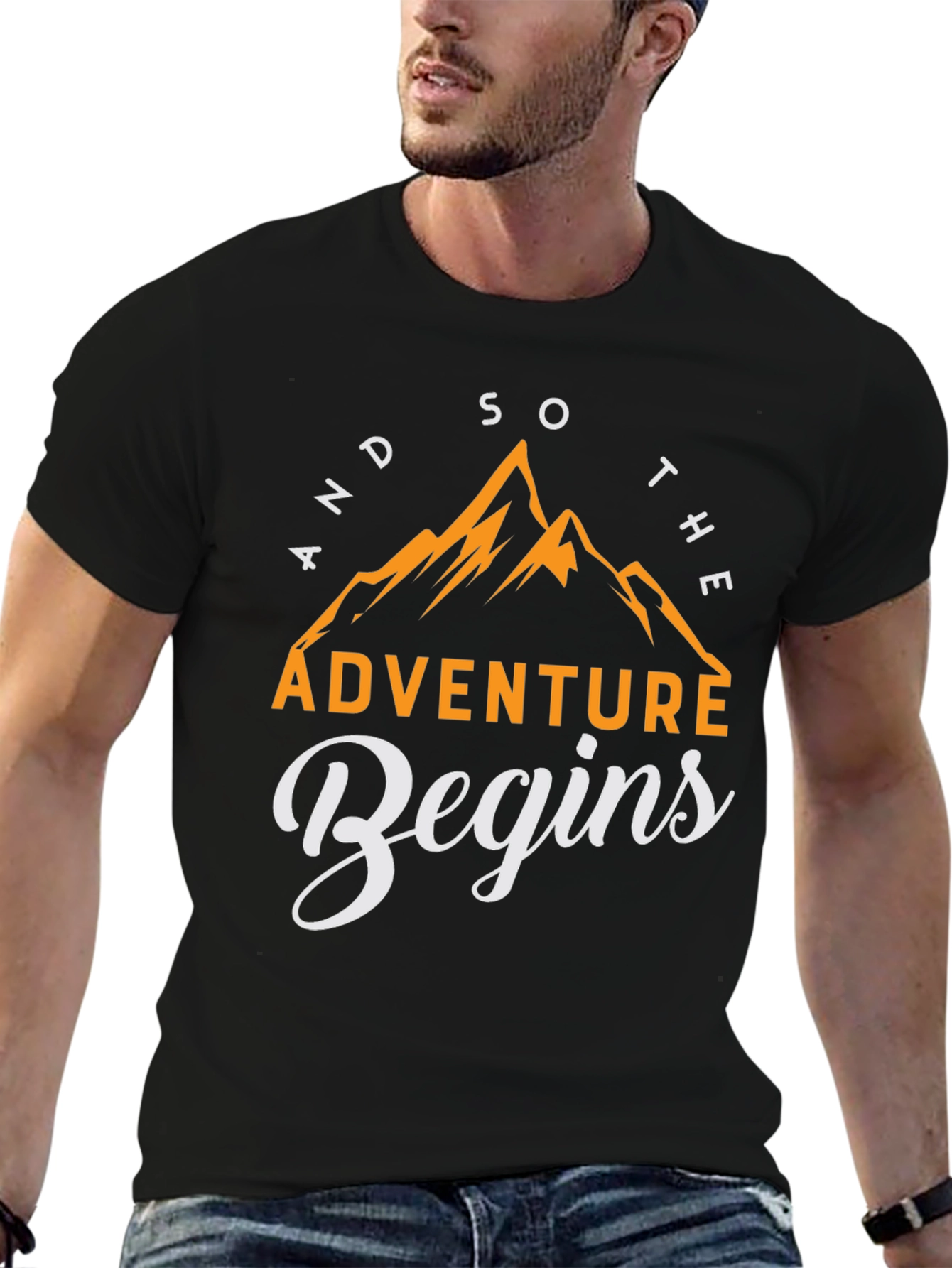 Adventure Begins T-Shirt - Mountain Graphic Tee