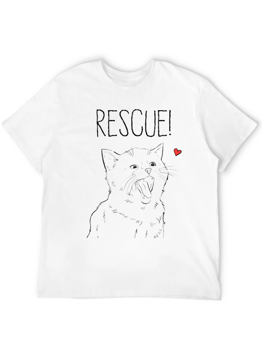 Rescue Cat Graphic Tee - Mens Black T-Shirt