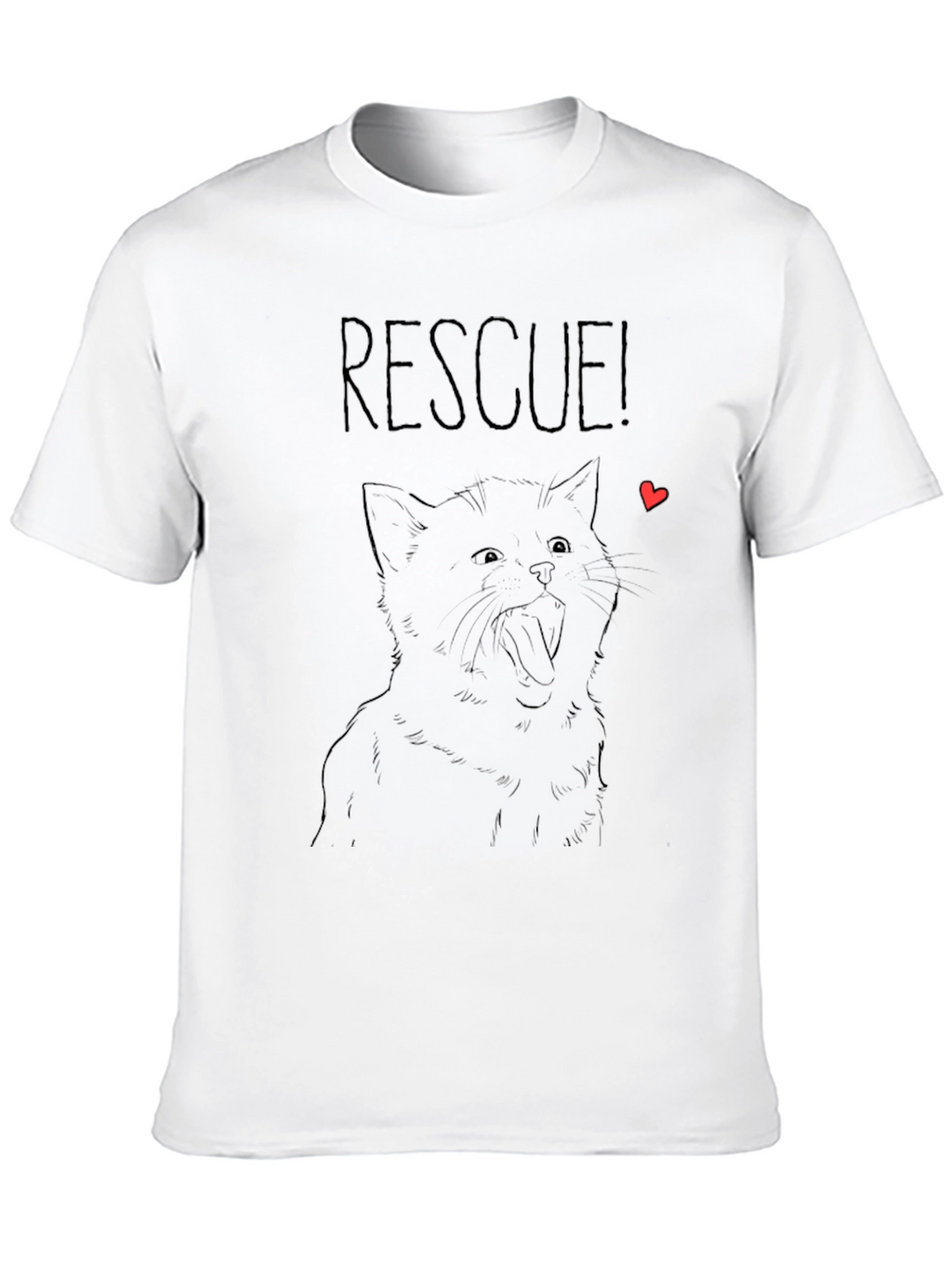 Rescue Cat Graphic Tee - Mens Black T-Shirt