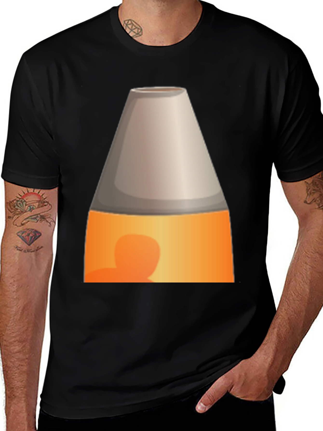 Novelty Lava Lamp Graphic Tee - Black Cotton
